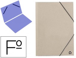 Carpeta de gomas Folio sencilla cartón ecológico gris